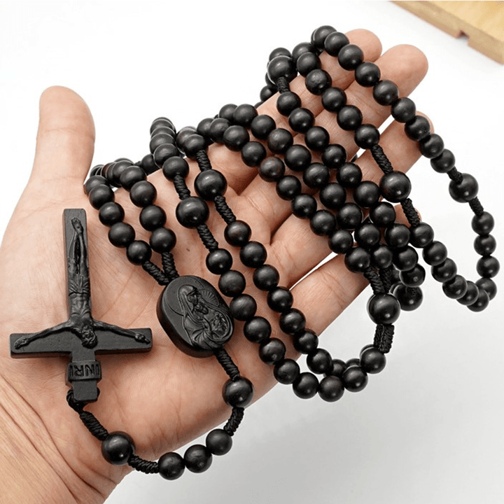 Christianartworkshop Perline in legno d'ulivo Rosario di preghiera di quindici decadi dei Beati - image 4