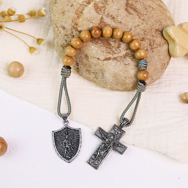 Rosario tascabile con croce di Gesù Spirito Santo e medaglia di San Michele Arcangelo - image 4