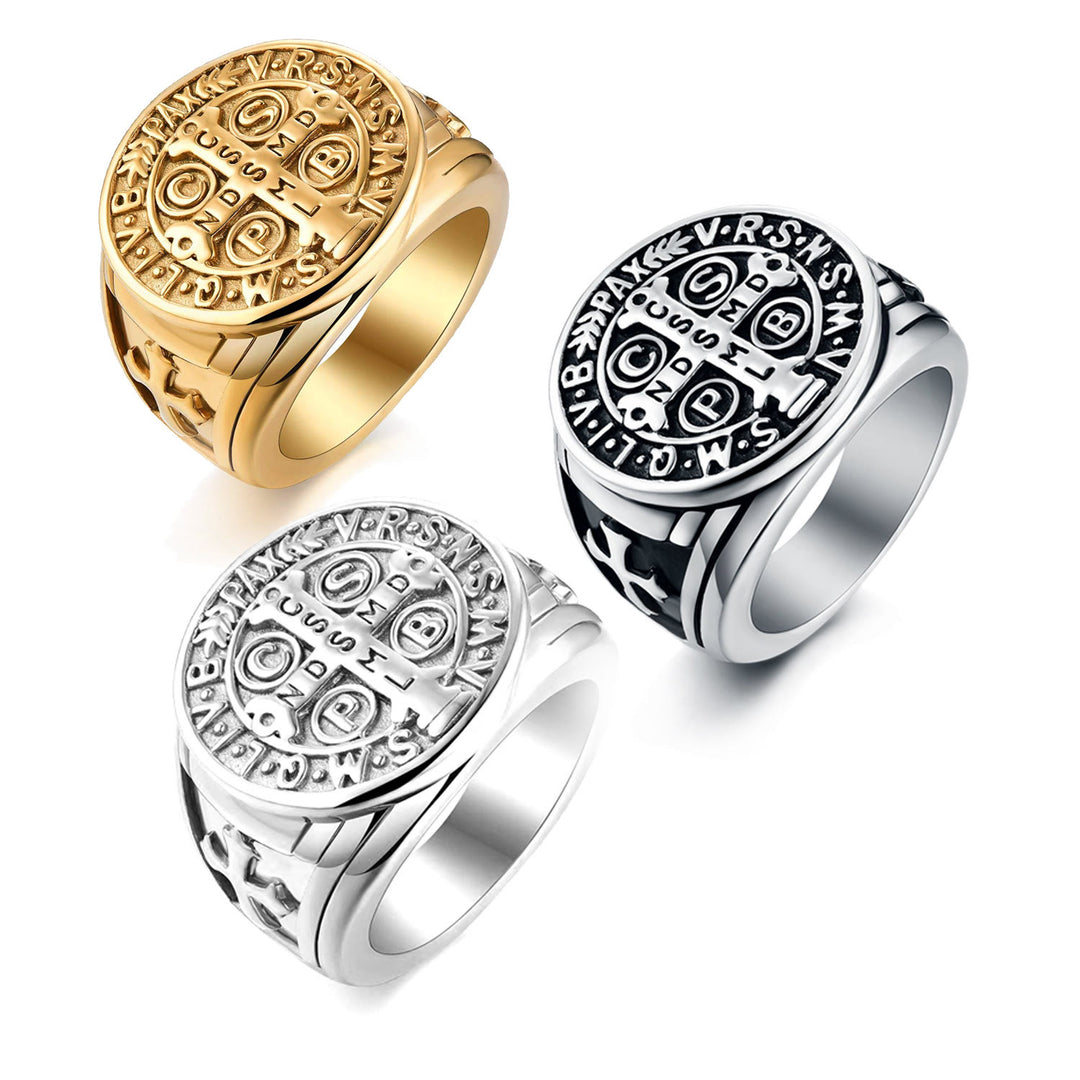 Christianartworkshop Anello in titanio di San Benedetto il Protettore - image 3