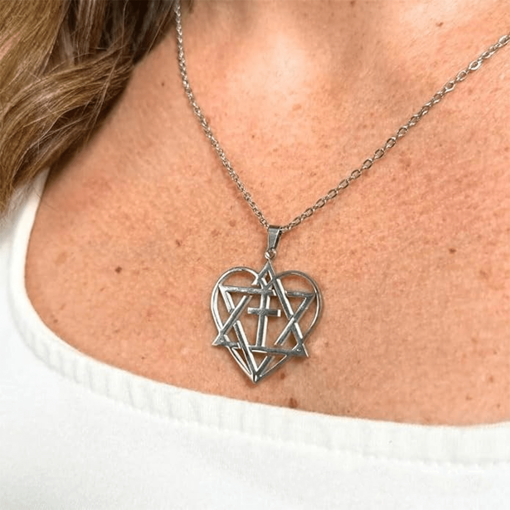 Christianartworkshop Messianico, Cristiano, Yeshua (Gesù) nel mio cuore Collana con catena regolabile color argento - Argento - image 0