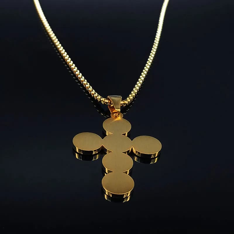 Collana con ciondolo rotondo in oro con croce di San Benedetto - image 5