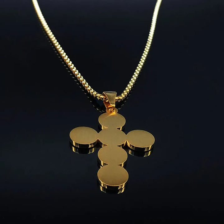 Collana con ciondolo rotondo in oro con croce di San Benedetto - image 5