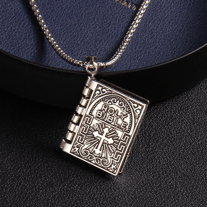Christianartworkshop Collana di qualità con ciondolo a croce girevole della Sacra Bibbia - image 10