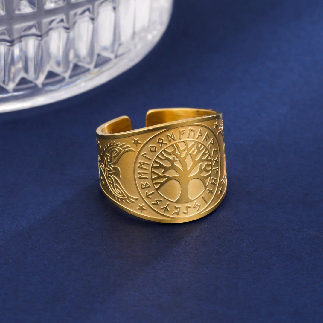 Christianartworkshop Anello Guardiano dell'Albero della Vita - D'oro - US 10 - image 0