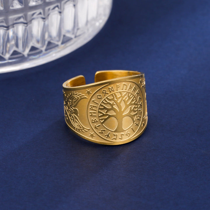 Christianartworkshop Anello Guardiano dell'Albero della Vita - D'oro - US 10 - image 0