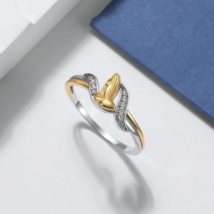 Christianartworkshop Anello in oro e argento con mani in preghiera - US 10 - image 0