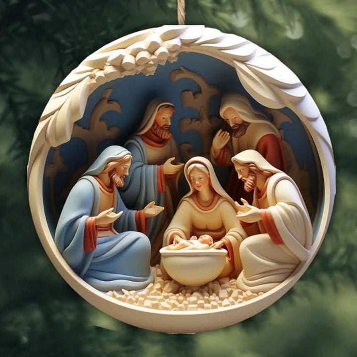 Christianartworkshop Decorazioni per aerei con scena della Natività di Natale: decorazione sospesa della nascita di Gesù (6 opzioni) - Stile 3 - Ceramica - image 6