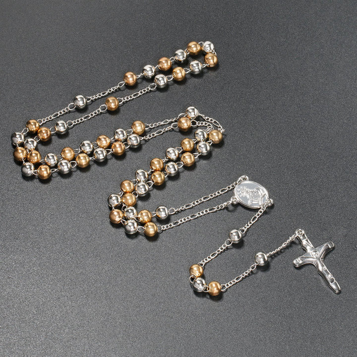 Rosario cristiano della Vergine Maria con lunga catena di Gesù e croce religiosa - Multicolore - image 2