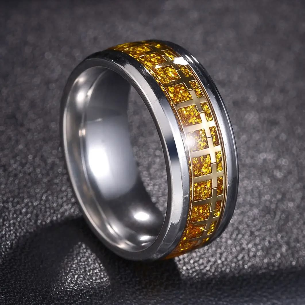 Christianartworkshop Anello con croce di Gesù lucido, fascia religiosa, gioielli  - image 3