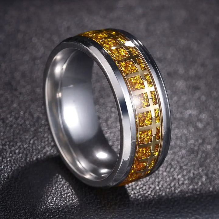 Christianartworkshop Anello con croce di Gesù lucido, fascia religiosa, gioielli  - image 3