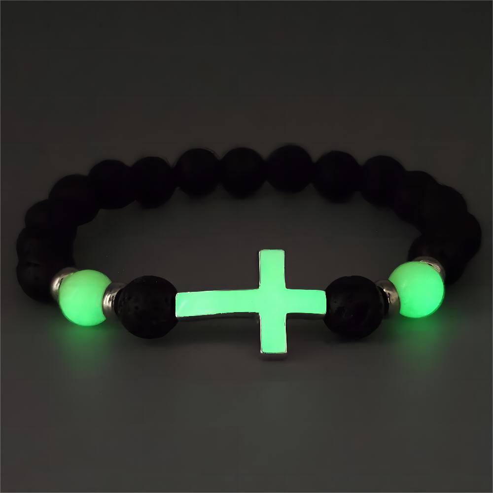 Bracciale con croce che si illumina al buio Christianartworkshop - Verde - image 6
