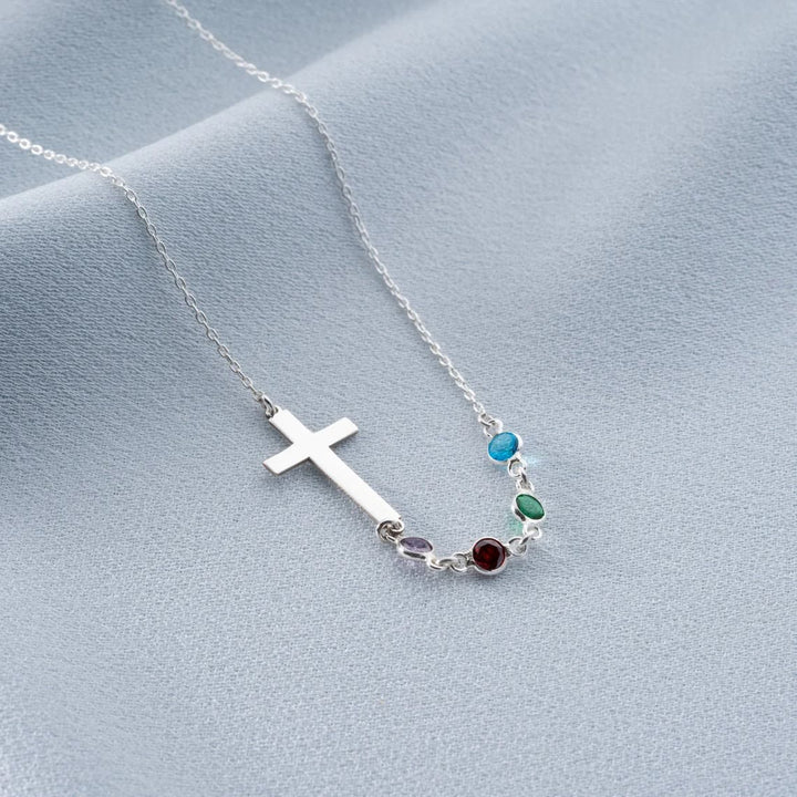 Christianartworkshop Collana con croce e pietra portafortuna biblica, regalo di gioielli religiosi - Argento - image 4