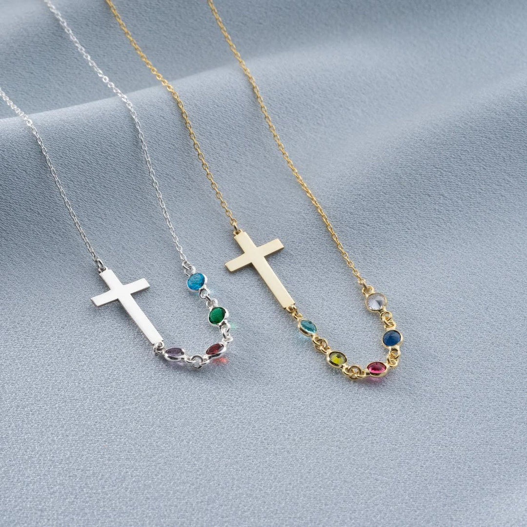Christianartworkshop Collana con croce e pietra portafortuna biblica, regalo di gioielli religiosi - image 3