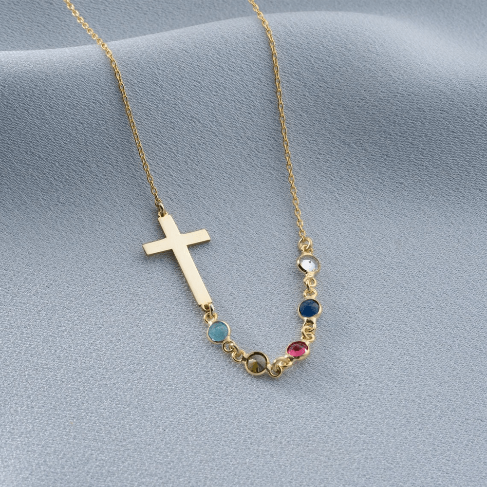 Christianartworkshop Collana con croce e pietra portafortuna biblica, regalo di gioielli religiosi - image 2