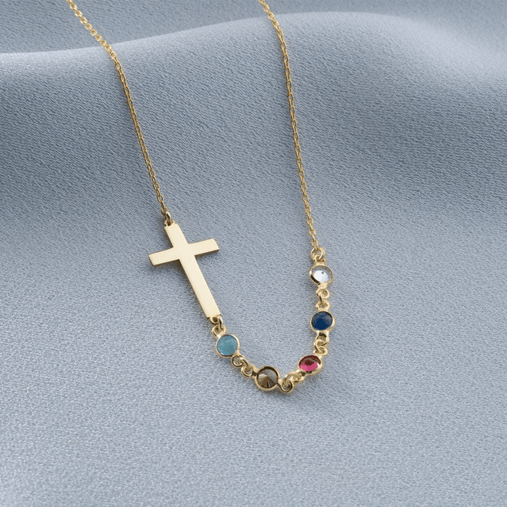 Christianartworkshop Collana con croce e pietra portafortuna biblica, regalo di gioielli religiosi - image 2