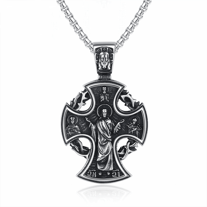 Christianartworkshop Collana di San Benedetto il Protettore e San Michele Arcangelo - Argento - image 0