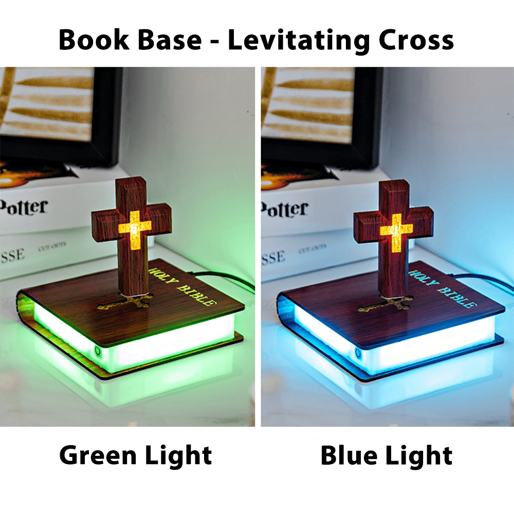 Decorazione a croce a levitazione magnetica con base a libro Christianartworkshop - image 7
