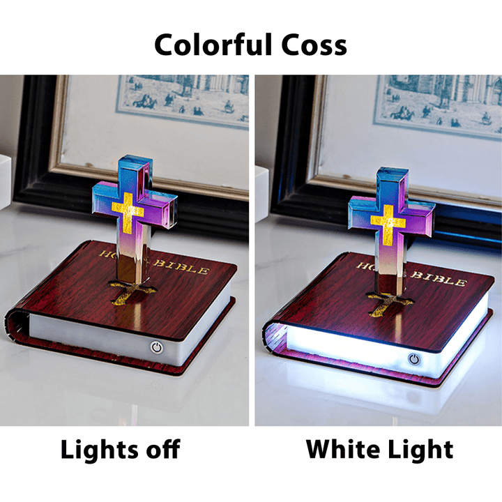 Decorazione a croce a levitazione magnetica con base a libro Christianartworkshop - image 6