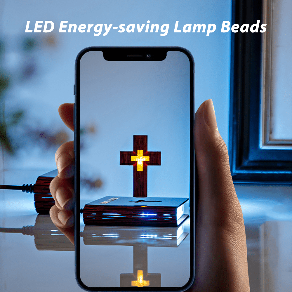 Christianartworkshop Ornamento a croce con levitazione magnetica su base di libro - image 2