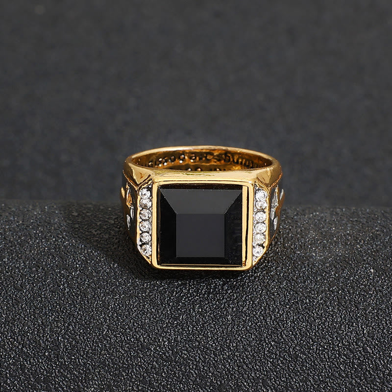 Christianartworkshop Anello con croce placcata in due toni - Con Dio tutto è possibile - image 2