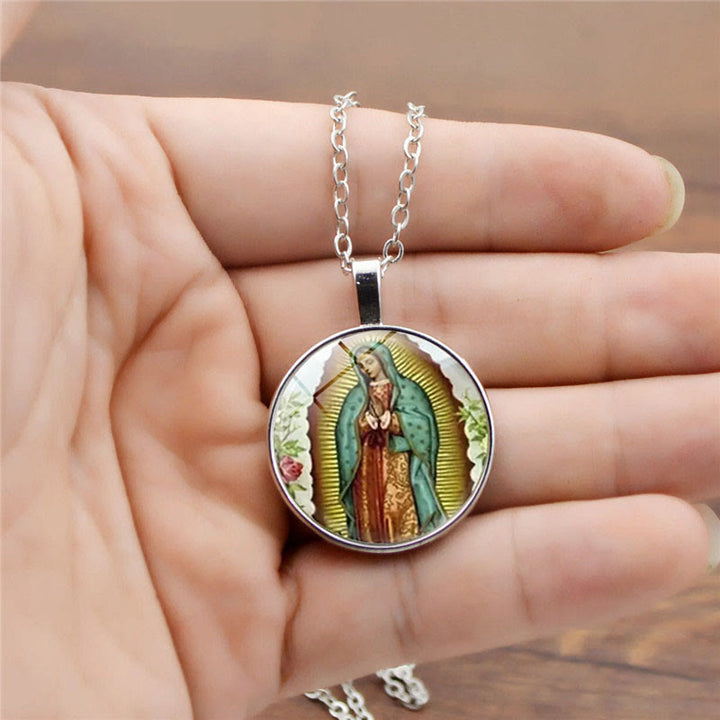 Christianartworkshop Dio benedica la rosa della Vergine Maria, set di gioielli in vetro - image 1