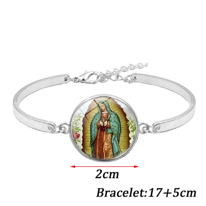 Christianartworkshop Dio benedica la rosa della Vergine Maria, set di gioielli in vetro - image 8