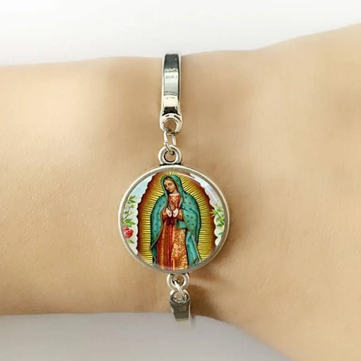Christianartworkshop Dio benedica la rosa della Vergine Maria, set di gioielli in vetro - image 3
