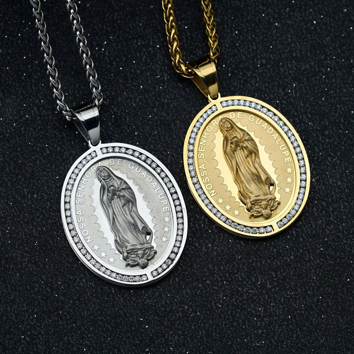 Christianartworkshop Collana con ciondolo religioso in acciaio inossidabile della Vergine Maria - image 1