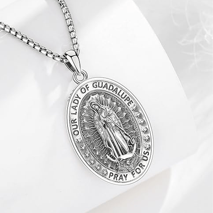 Christianartworkshop Collana con ciondolo religioso in acciaio inossidabile della Vergine Maria - image 3