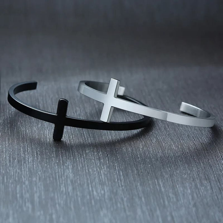 Christianartworkshop Bracciale rigido religioso con croce in argento - image 11