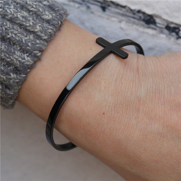 Christianartworkshop Bracciale rigido religioso con croce in argento - image 9