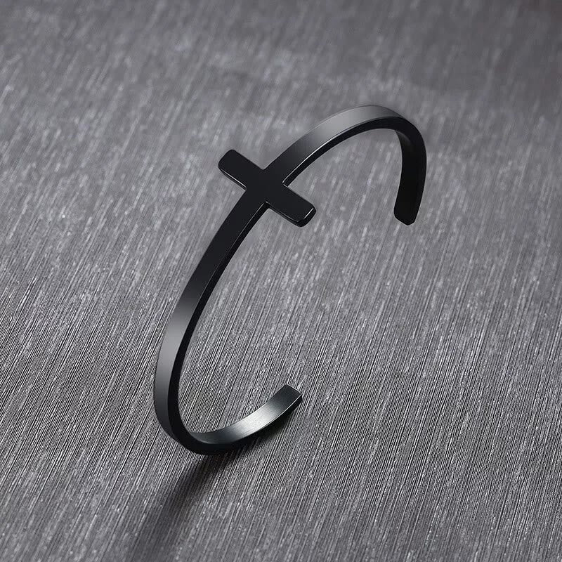 Christianartworkshop Bracciale rigido religioso con croce in argento - image 10