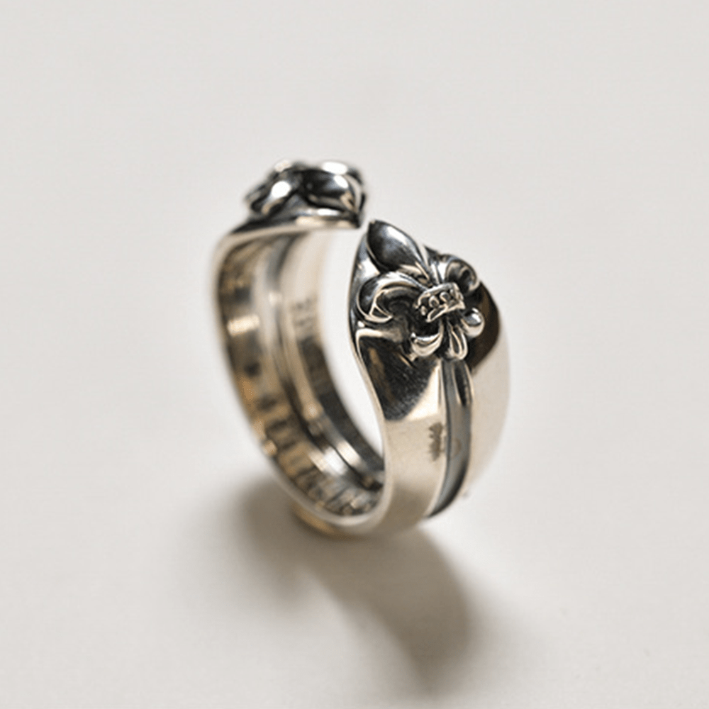 Christianartworkshop Anello regolabile con croce medievale retrò e iride - image 1