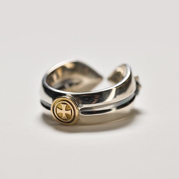 Christianartworkshop Anello regolabile con croce medievale retrò e iride - Regolabile - image 0