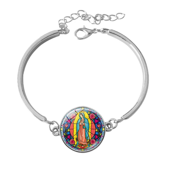 Christianartworkshop Set di gioielli religiosi in vetro di Santa Maria Nostra Signora - image 7