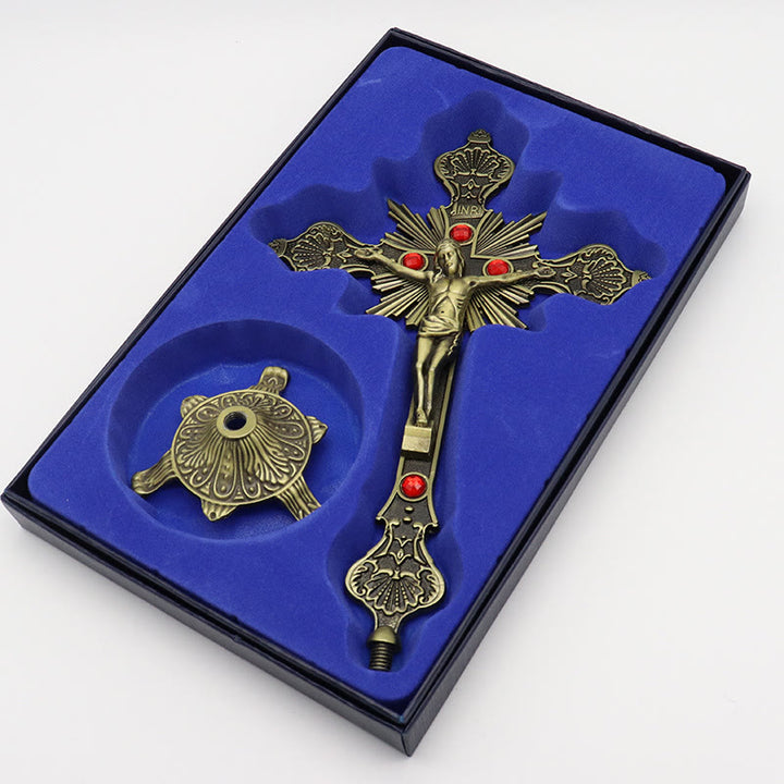 Decorazione ornamentale del crocifisso in piedi del Signore Gesù Cristo - Bronzo - image 0