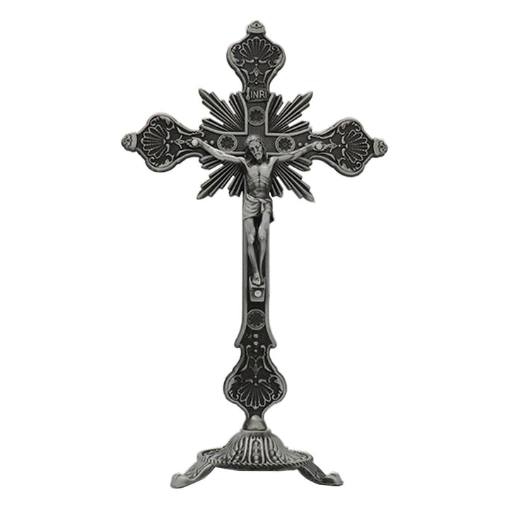 Decorazione ornamentale del crocifisso in piedi del Signore Gesù Cristo - Argento - image 5