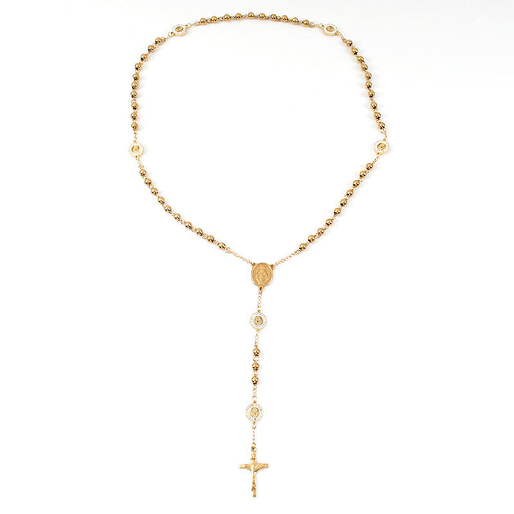 Rosario in zirconia lavorato a mano a tema Vergine Maria - image 4