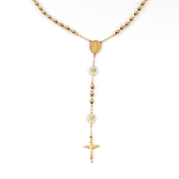 Rosario in zirconia lavorato a mano a tema Vergine Maria - image 3