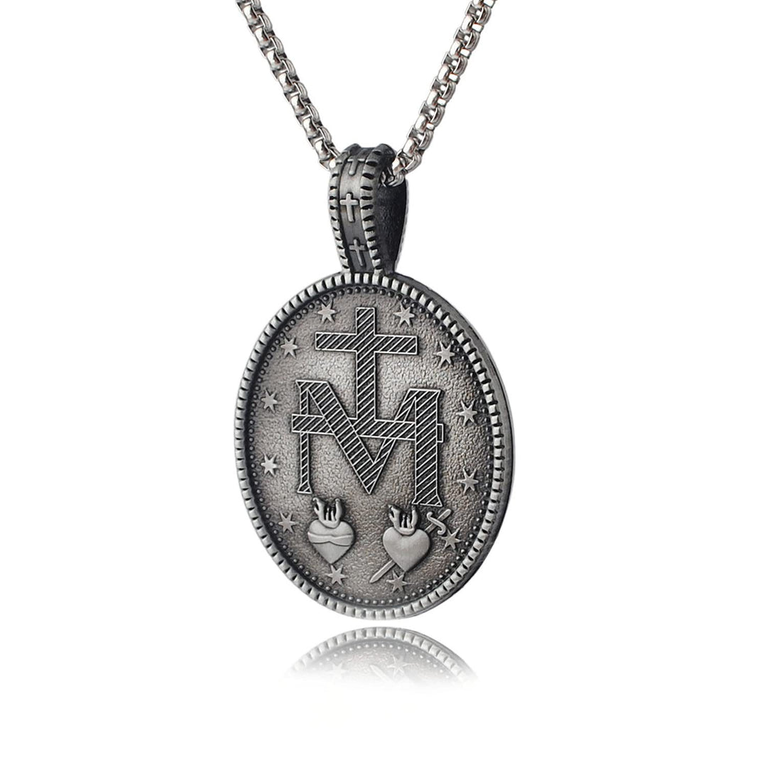 Christianartworkshop Collana con ciondolo a forma di medaglione della Vergine Maria miracolosa - image 1