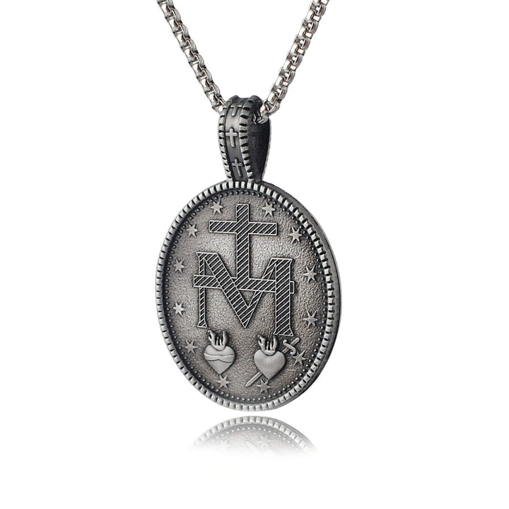 Christianartworkshop Collana con ciondolo a forma di medaglione della Vergine Maria miracolosa - image 1