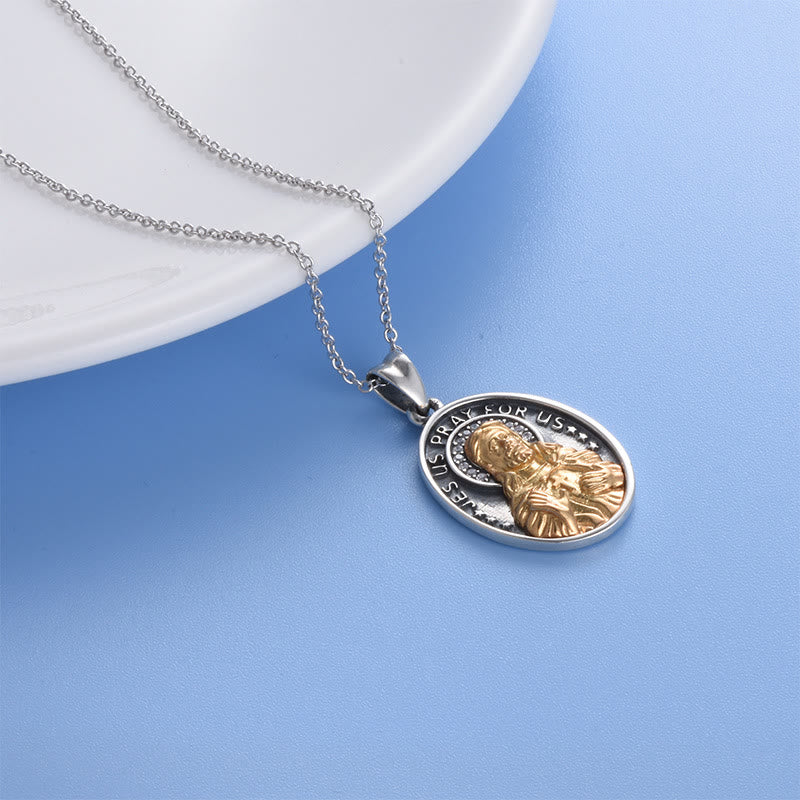 Collana con Sacro Cuore di Gesù in argento sterling 925 e zirconi Christianartworkshop - image 1