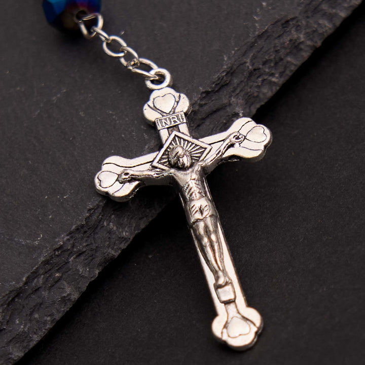 Bracciale rosario con pietra preziosa di cristallo blu della Vergine Maria - image 2