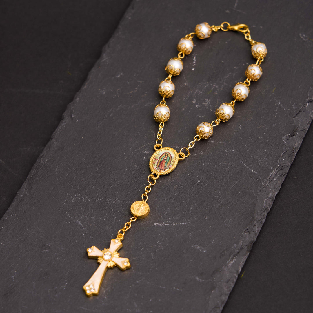 Rosario multiuso con grazioso braccialetto della Madonna di Guadalupe - D'oro - image 0