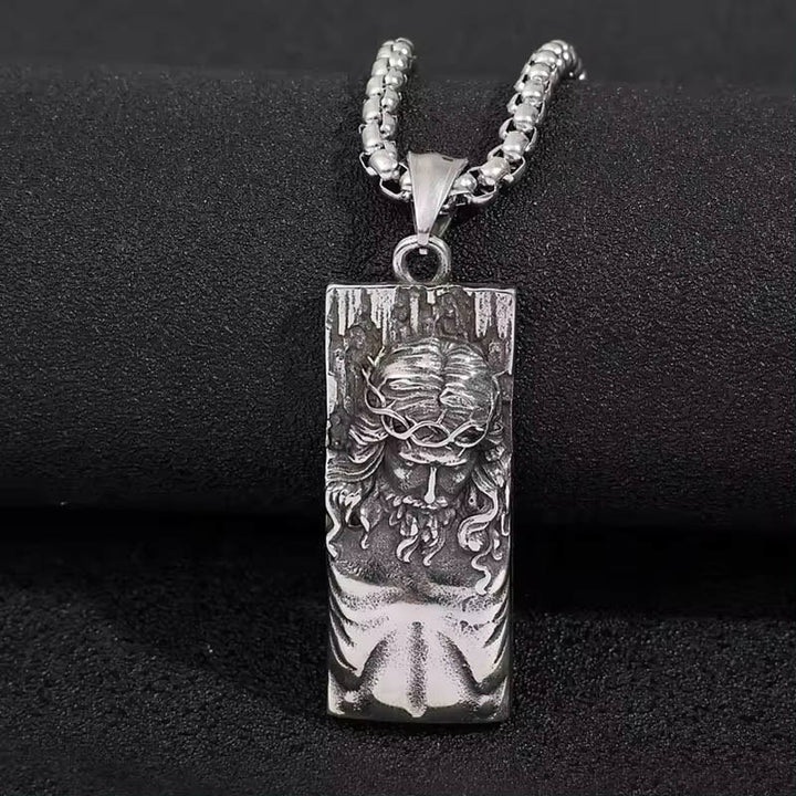 Christianartworkshop Collana religiosa con amuleto scudo di Gesù - Argento - image 0