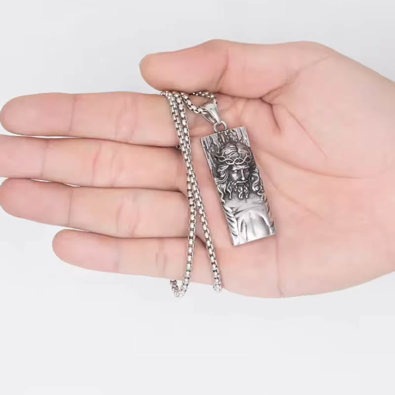 Christianartworkshop Collana religiosa con amuleto e scudo di Gesù - image 1