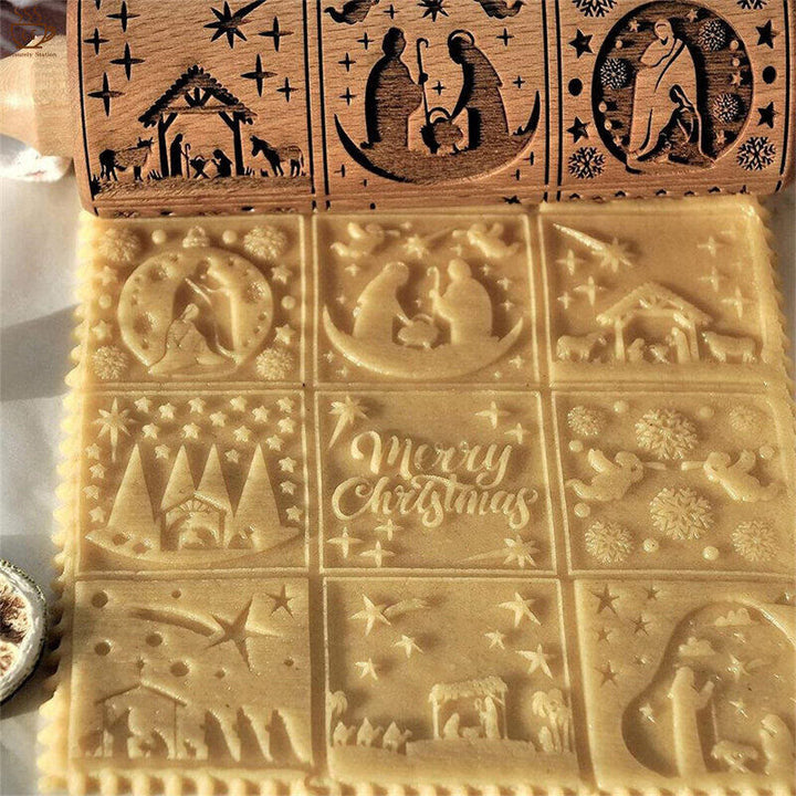 Mattarello di legno natalizio - image 1