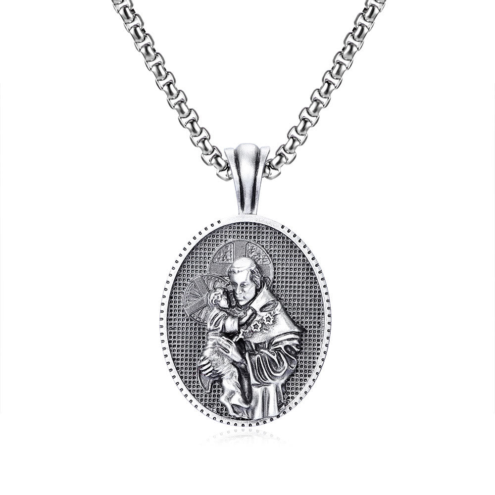 Christianartworkshopla collana con ciondolo di Sant'Antonio e Gesù Bambino - image 4