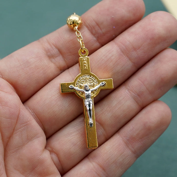 ChristianartworkshopRosario classico dorato di San Benedetto - image 8