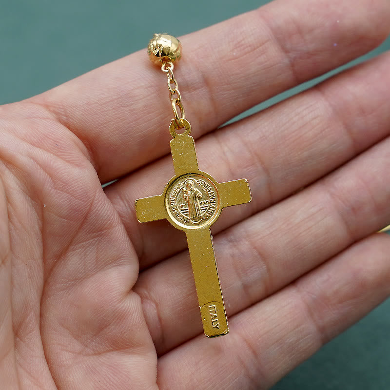 ChristianartworkshopRosario classico dorato di San Benedetto - image 7